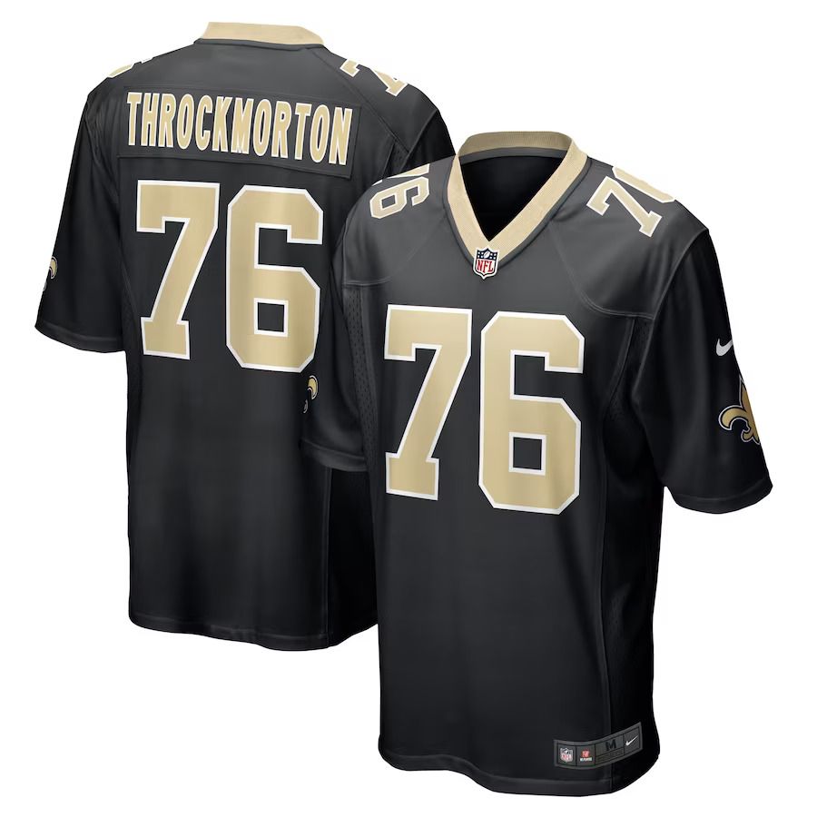 Men New Orleans Saints #76 Calvin Throckmorton Nike Black Game Player NFL Jersey->new orleans saints->NFL Jersey